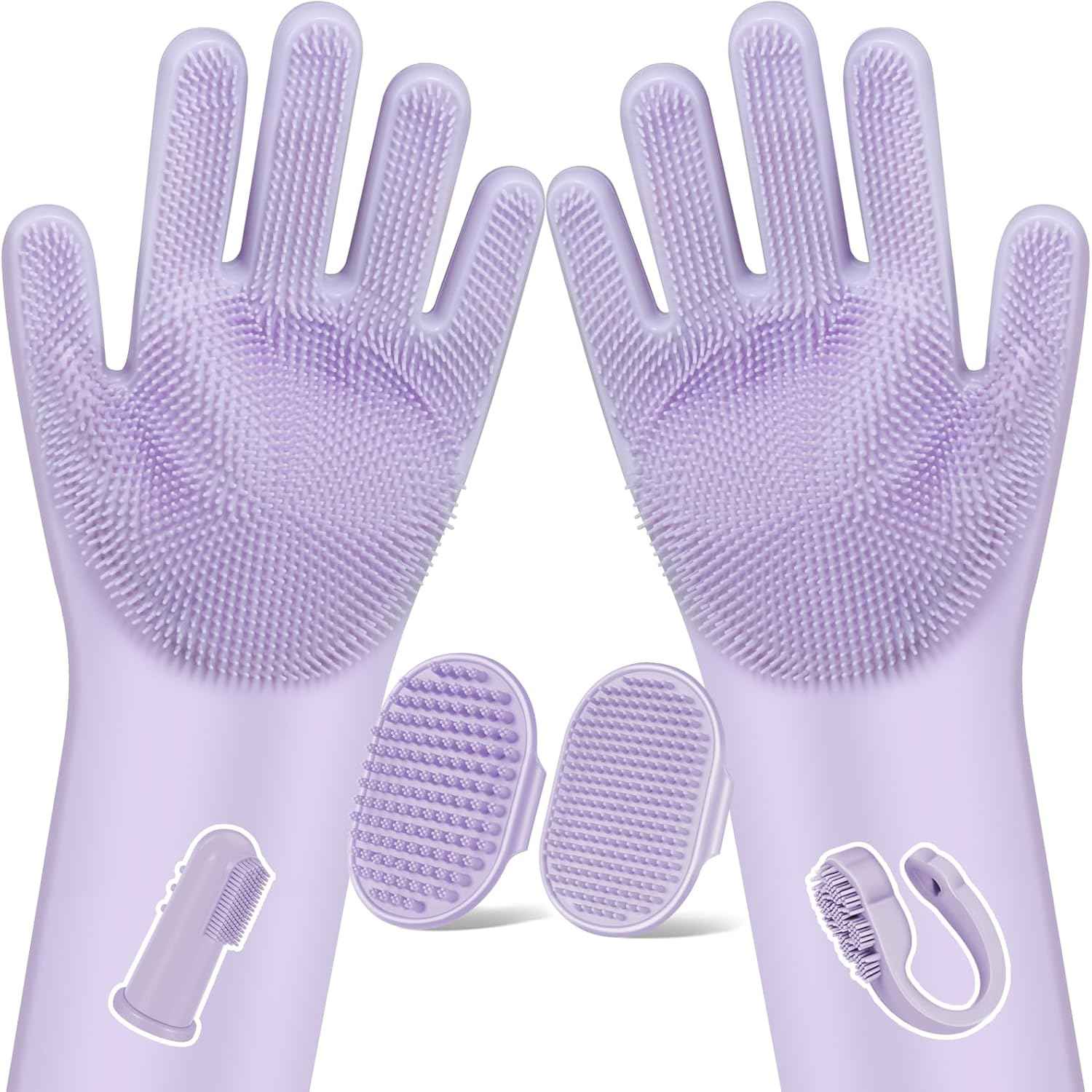 6PCS Pet Grooming Kit for Dogs,Cats and Horses | Dog Washing Gloves | Dog Bath Brush | Dog Bath Gloves | Dog Shampoo Brush | Pet Grooming Gloves | Dog Bath Supplies (Navy Blue)
