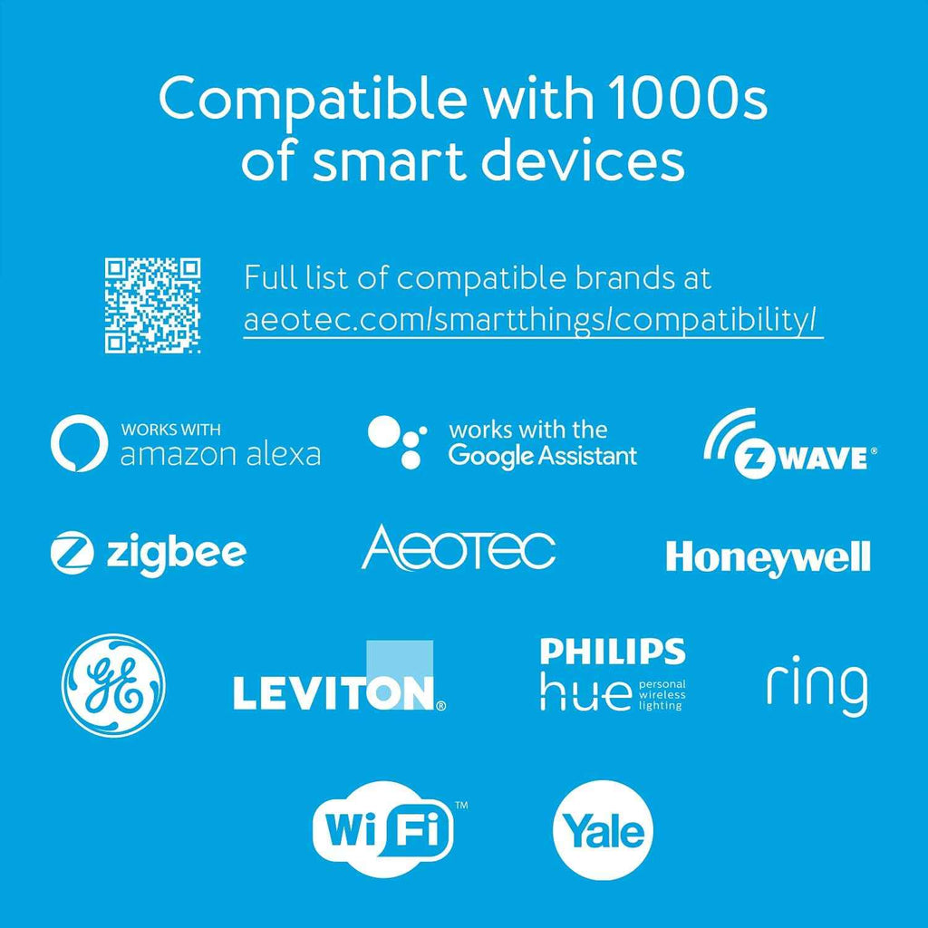 Aeotec Smart Home Hub, Z-Wave, Zigbee, Matter Gateway, Compatible with Alexa, Google Assistant, WiFi Hub