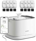PETLIBRO Upgrade Cat Water Fountain Stainless Steel Tray, Dockstream 2 Cat Fountain Indoor, 3L/101oz Auto Cat Fountains for Drinking, App Monitoring Pet Water Fountain Dog, 5G WiFi Cat Water Dispenser