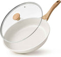 SENSARTE Nonstick Ceramic Frying Pan with Lid 8/9.5/10/11/12.5 Inch Omelet Pan Skillet, Free of Intentionally Added PFAS/PTFE Non-toxic Chef's Pan Induction Compatible Pan, Heat Resistant Handle