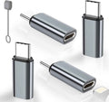 4 Pack Lightning to USB C Adapter for iPhone 15/16/17 Pro/17 Pro Max,for iPhone 17/16 Charger,17/16 Accessories,Fast Charging & Data Transfer,USB C Charger Connector Cable,Not for Audio/OTG