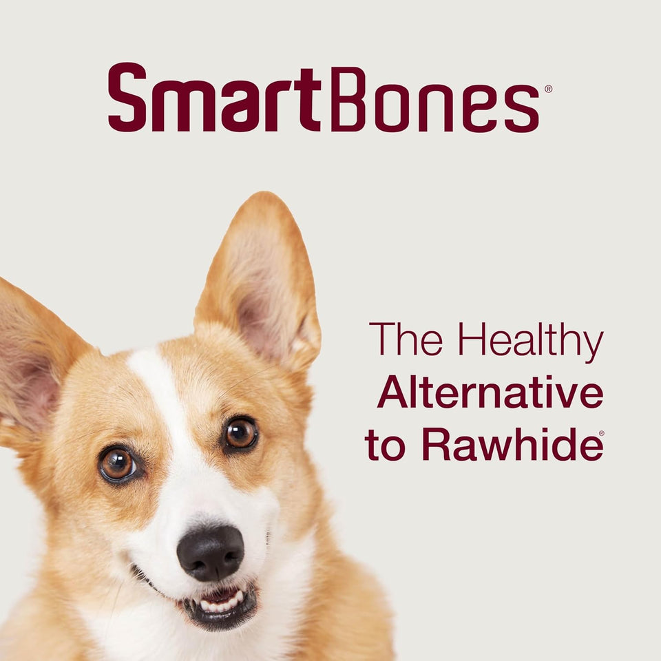 SmartBones SmartSticks with real peanut butter, rawhide-free chews for dogs, 25 count