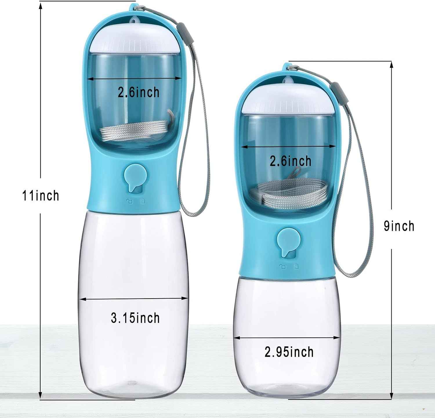 Cibaabo Dog Water Bottle with Food Container, Portable Pet Dispenser for Yorkies and Cats Walking Hiking