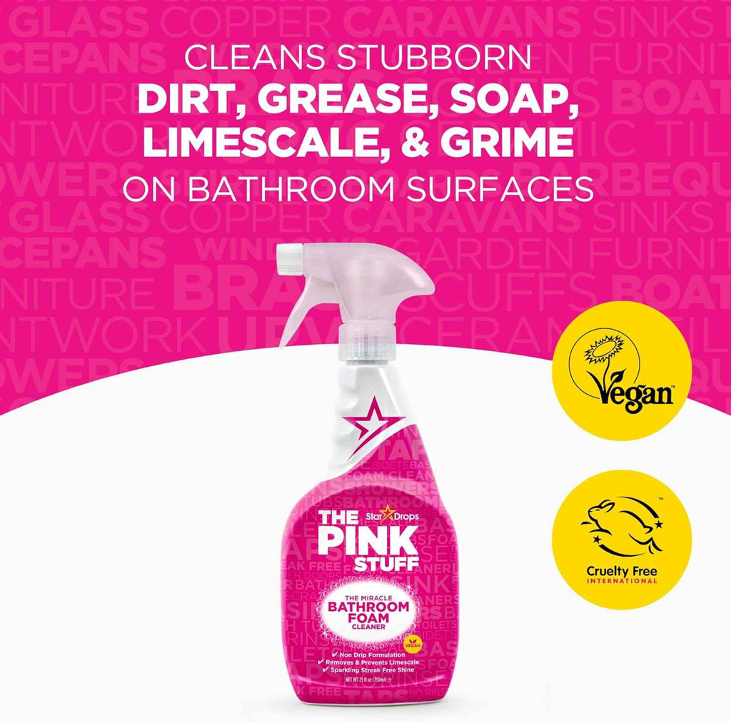 Stardrops pink stuff ultimate cleaning pack with miracle paste, multi-purpose spray, and bathroom foam for kitchens and bathrooms