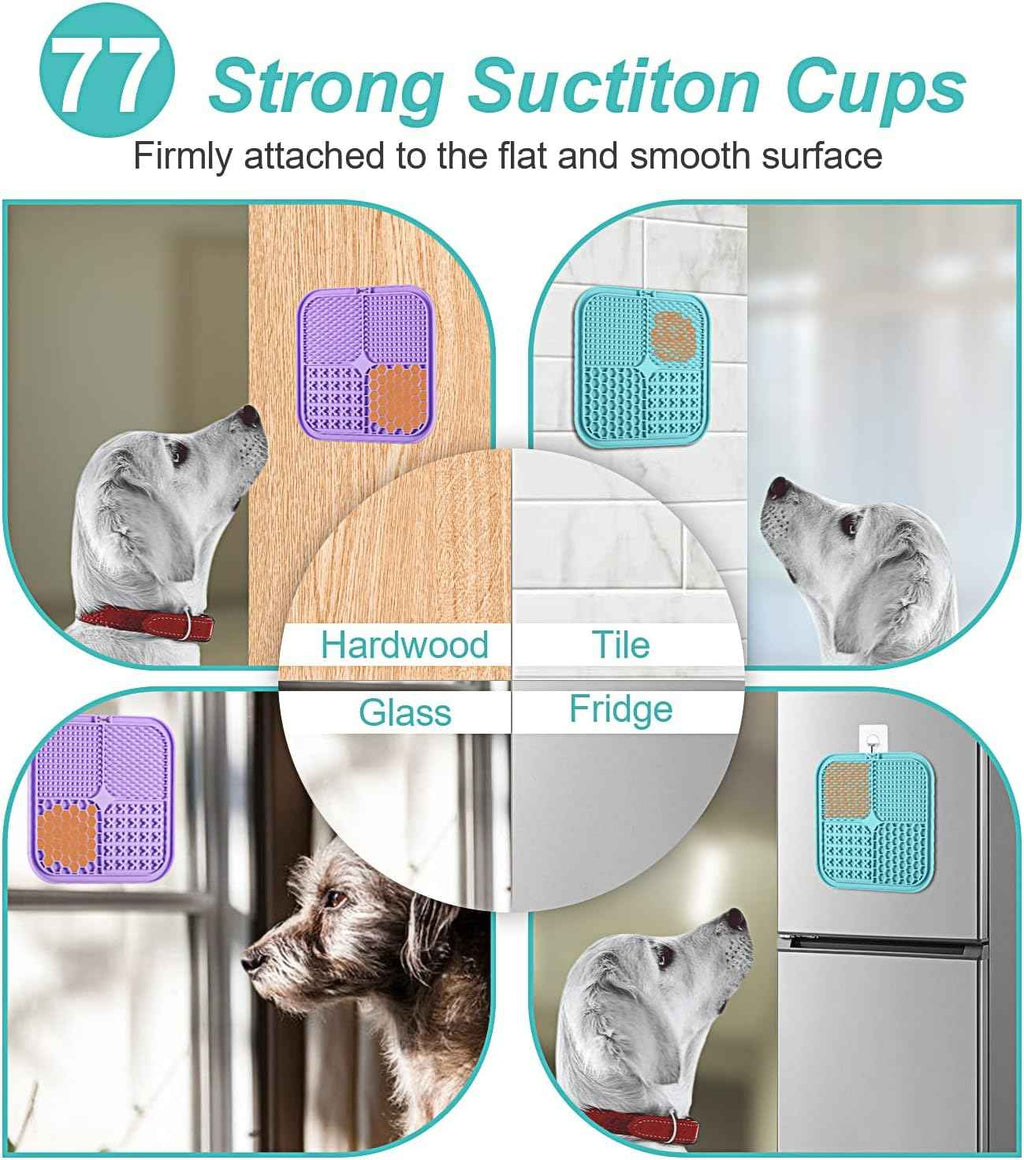 LUKITO Lick Mat 2 Pack with Suction Cups for Dogs and Cats Anxiety Relief and Boredom Reducer