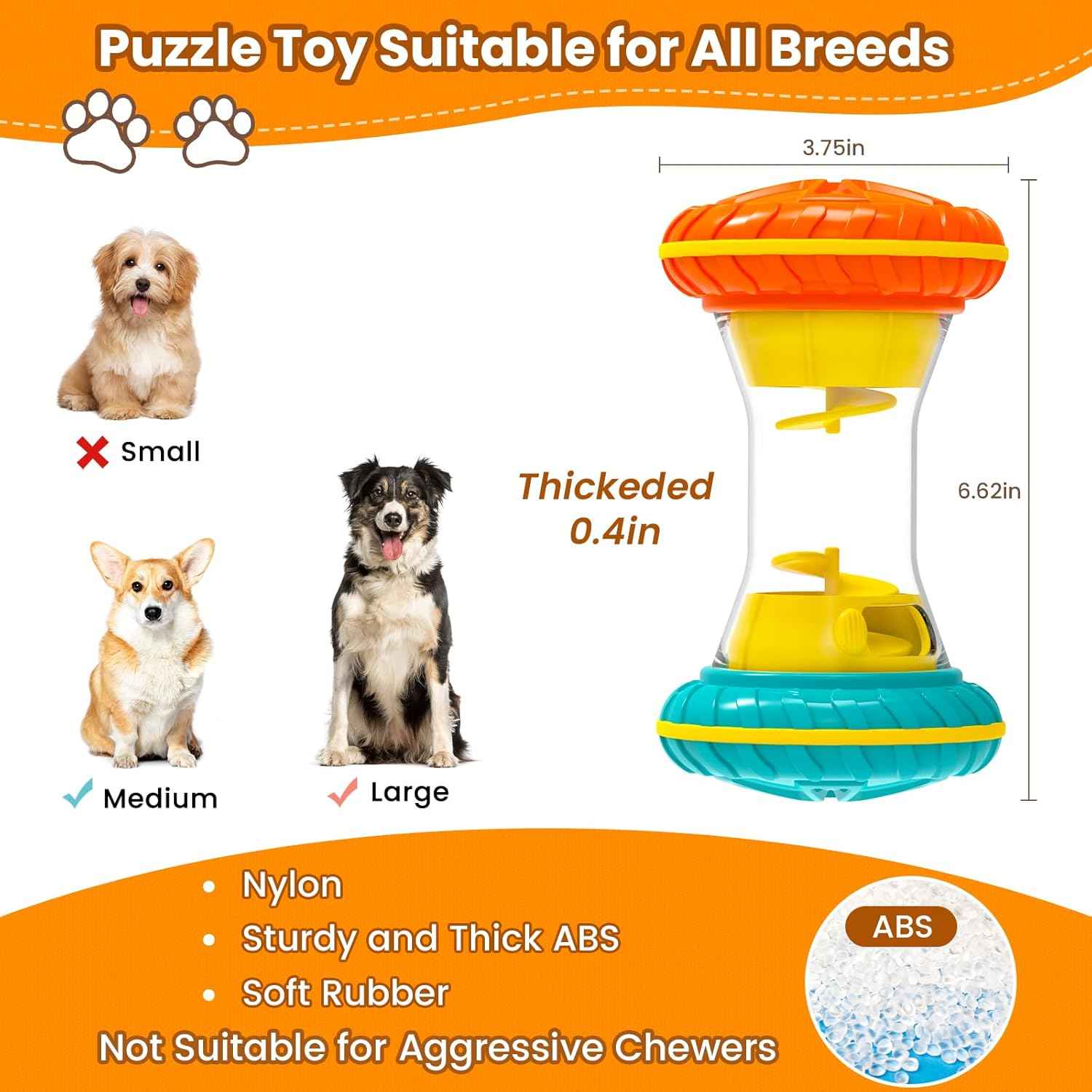 Interactive Dog Puzzle Toys for Boredom and Enrichment, Slow Feeder Treat Dispenser for Dogs, 7-Part Puzzle