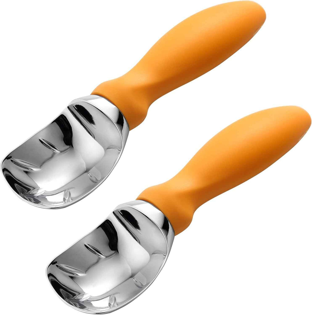 Spring Chef Heavy Duty Ice Cream Scoop with Comfortable Handle - Professional Ice Cream Scooper for Gelato, Sorbet, Cookie Dough, Melon, Frozen Yogurt - Dishwasher Safe Metal Kitchen Tool - Black