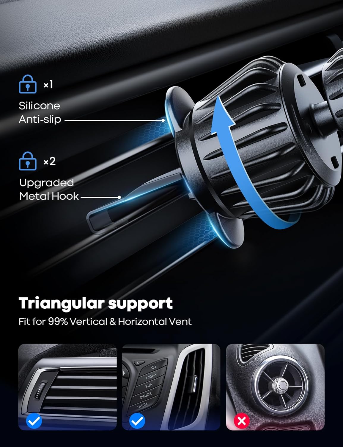 Lamicall for MagSafe Car Mount - [20 Super Magnets] Magnetic Car Phone Mount, Air Vent Phone Holder Car, Hands Free Cell Phone Holder Clip Car Accessories fit iPhone 17 16 15 14 13 Pro Plus Max - ShopUS
