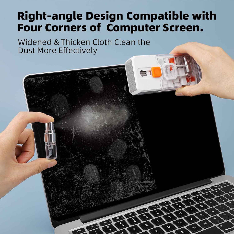 Keyboard Cleaning Kit Laptop Cleaner, 10-in-1 Computer Screen Cleaning Brush Tool, Multi-Function PC Electronic Cleaner Kit Spray for iPad iPhone Pro, Earbuds, Camera Monitor, All-in-one with Patent