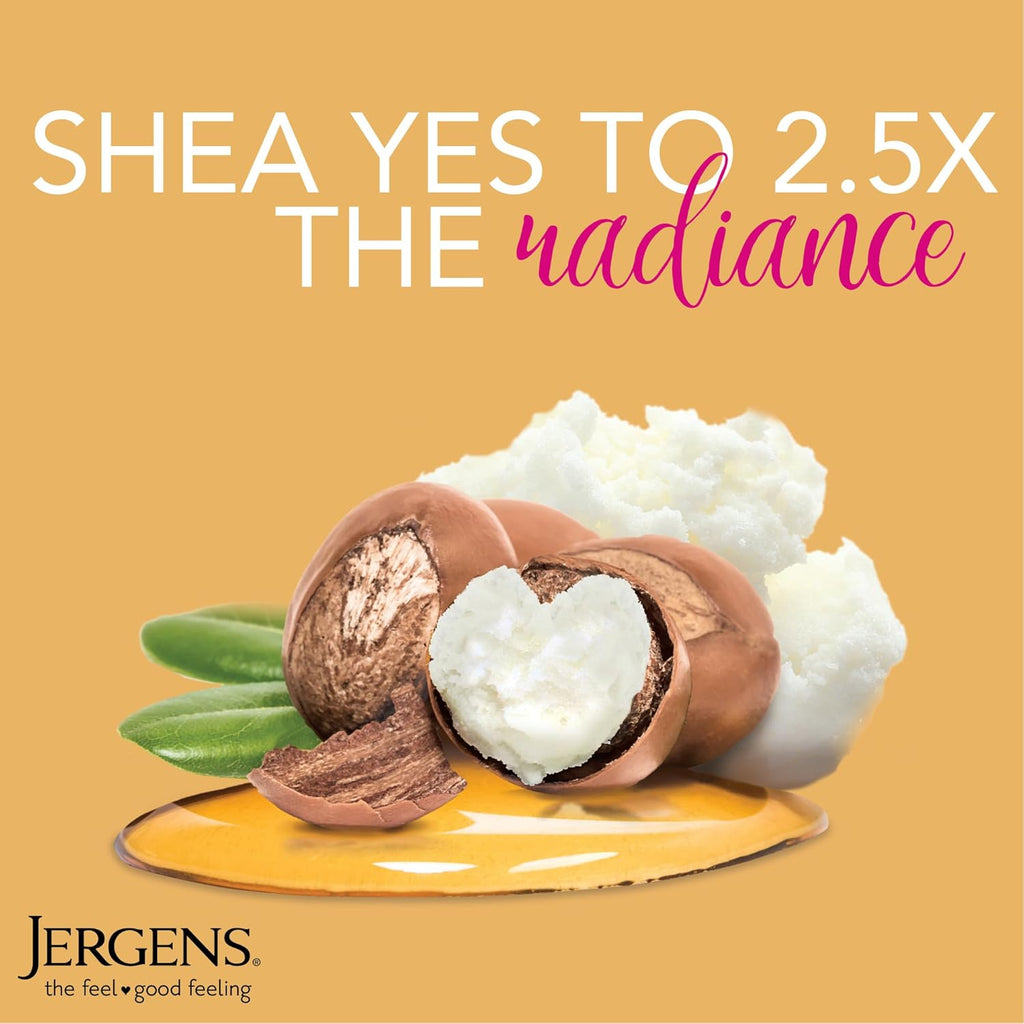 Jergens Shea Butter Hand and Body Lotion, Deep Conditioning Moisturizer, 3X More Radiant Skin, with PLre Shea Butter, Dermatologist Tested, 26.5 Oz