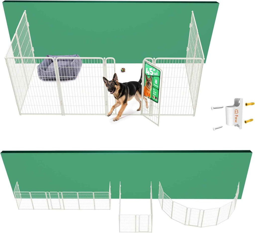 FXW Homeplus Unleashed Indoor Dog Playpen - Stress-Free and Safe Play, Heavy Duty 24 Inch 6 Panels Dog Pen for Puppy and Small Dogs, Black│Patented