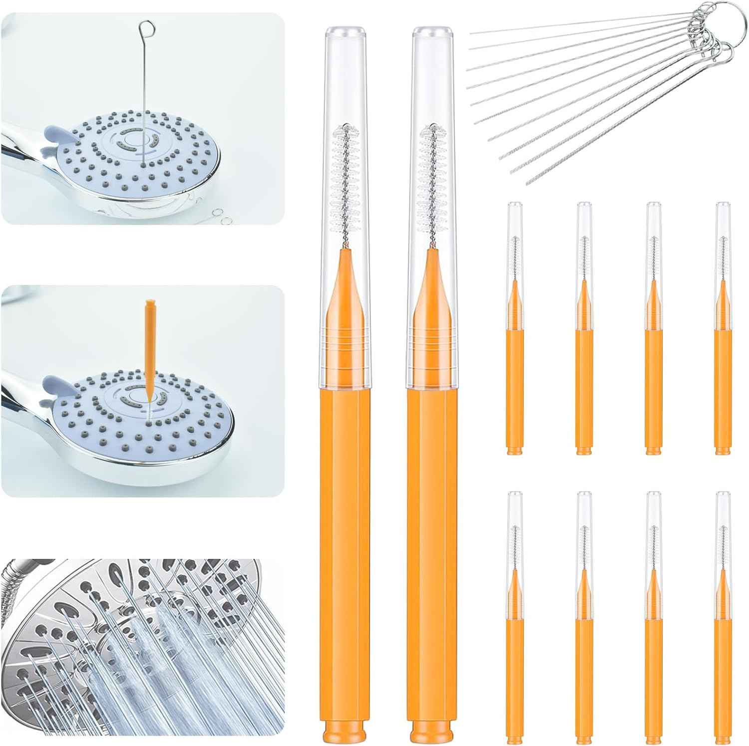 Shower Head Cleaning Brush Tool - Crevice Cleaner for Bathroom Pipes, Car Washers