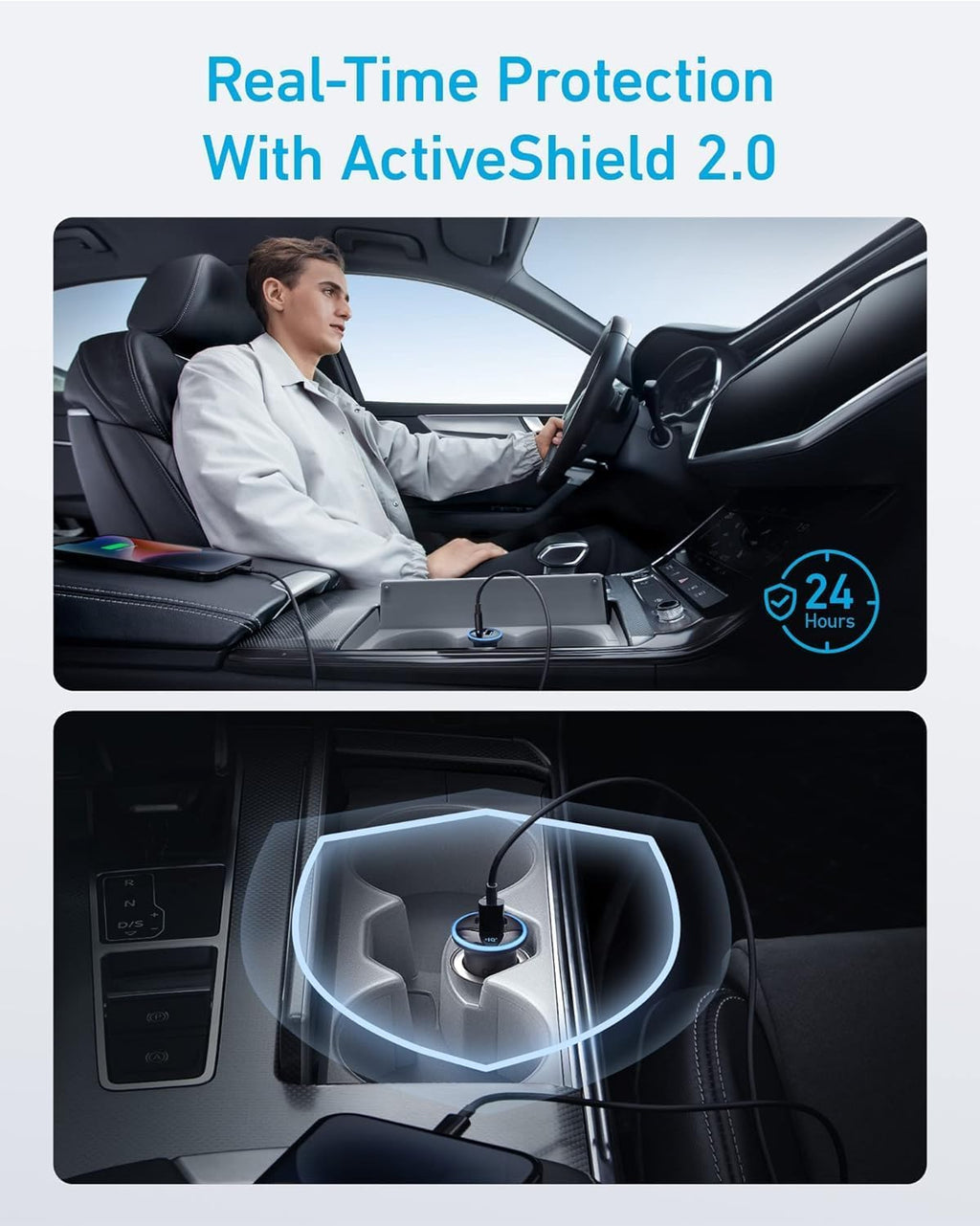 Anker 323 USB C Car Charger Adapter, 52.5W Cigarette Lighter Charger with 30W PowerIQ 3.0 Fast Charging Cable for iPhone 17/17 Pro Max/16/15/14 Series, Galaxy S25/24/23, Pixel, iPad, AirPods and More - ShopUS