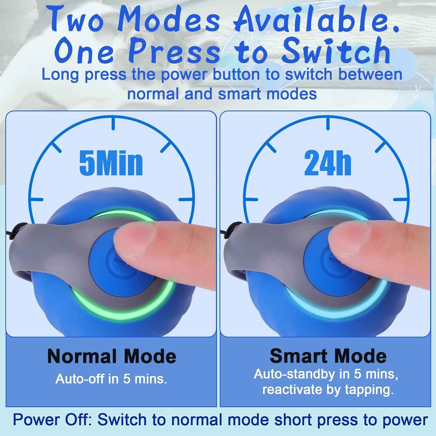 BABORUI Interactive Cat Toy Ball - Automatic Interactive Cat Toys for Indoor Cats with 3 Tails, 2 Speeds Rechargeable Cat Enrichment Toys for Small/Medium/Large Cats to Keep Them Busy(Blue)