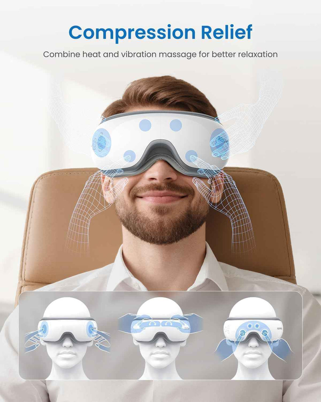 RENPHO Eye Massager with Heat, FSA Eligible, for Migraine and Dry Eyes Relief, Valentine's Gift for Her or Him