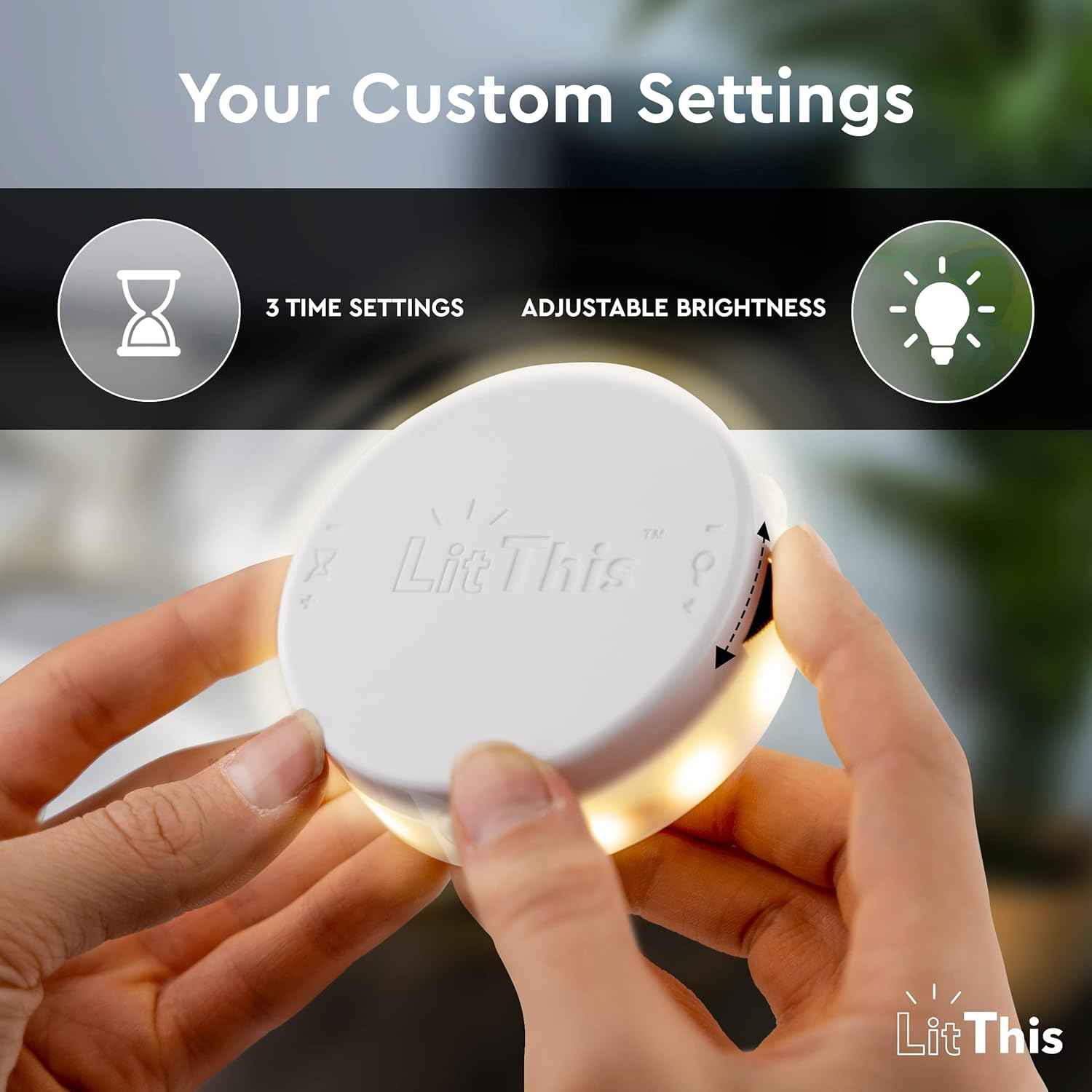 LitThis Under Bed Lights Motion Sensor Patented 360° Motion Activated Night Light for Under Bed Light. – No Installation, Easily positioned, dimmable, auto on/Off.