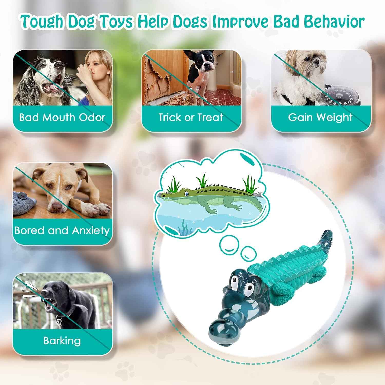 jeefome dog chew toys for aggressive chewers, tough and indestructible for medium, small, and large breeds