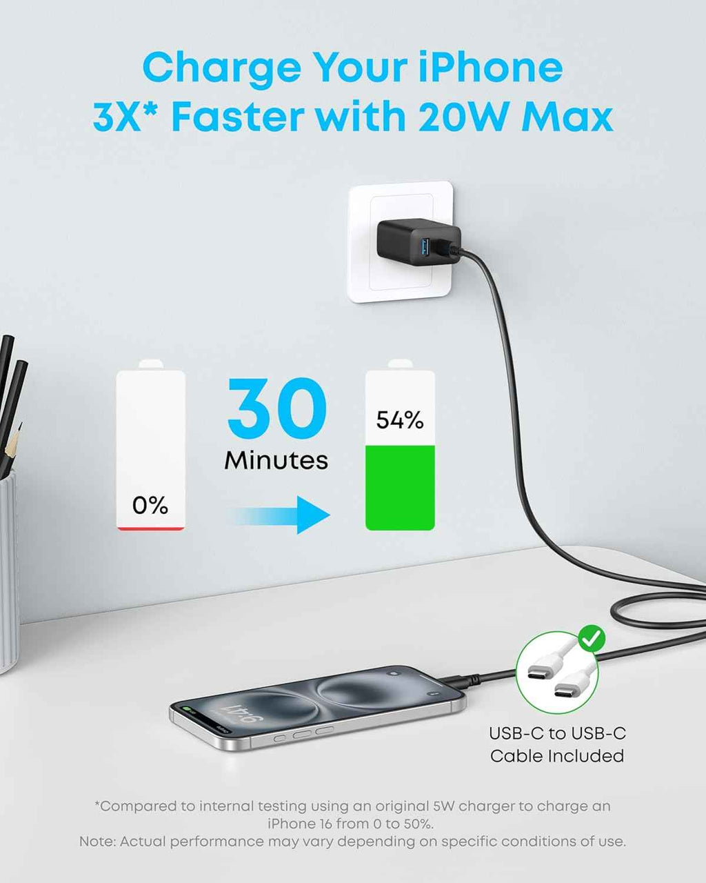 anker 20w fast usb c charger block, 2-pack, black, compatible with iphone 16/16 pro max/15 series/ipad pro
