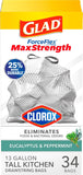 Glad Tall Kitchen Trash Bags 13 Gallon, MaxStrength Cherry Blossom Garbage Bags, Drawstring, 90 Count - ShopUS