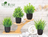 Der Rose Fake Plants 4 Packs Artificial Plants Small Faux Plants Black Bathroom Accessories for Halloween Bathroom Home Kitchen Coffee Table Office Desk Decor Indoor