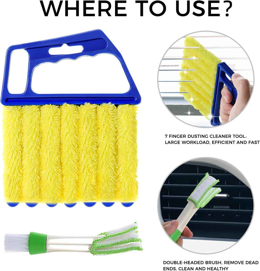 4Pcs window venetian blind cleaner duster tool set for home and office use with microfiber technology