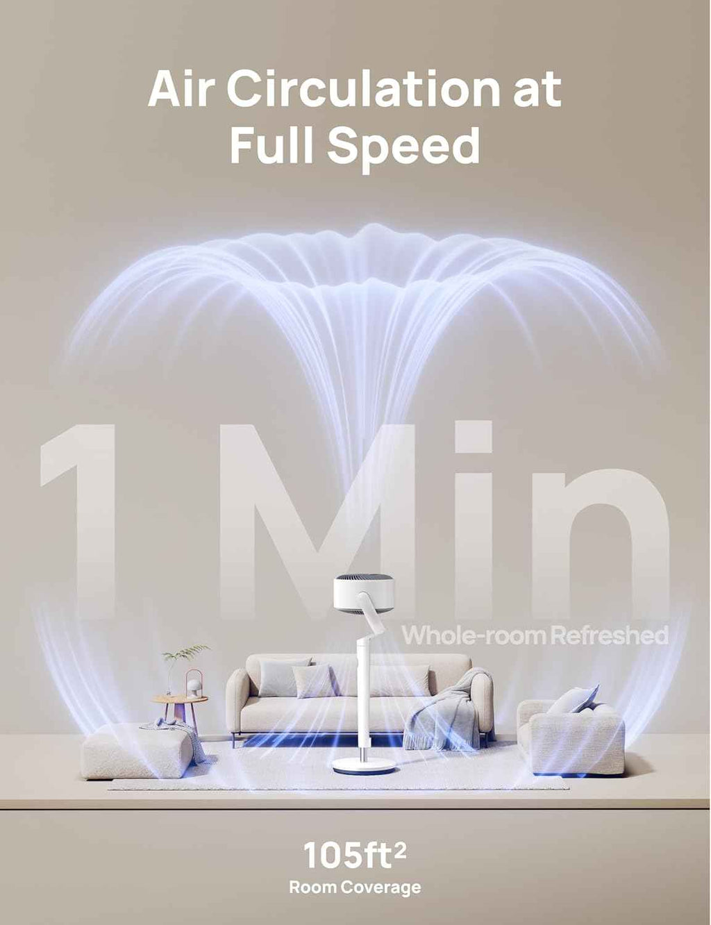 Dreo 120°+120° Omni-Directional Oscillating Fan, 90ft Pedestal Fan with RGB Light, 9 Speeds, 6 Modes, 20dB, 8H Timer, Wi-Fi, Voice, Alexa Control, 37-42" Floor Fan with Remote