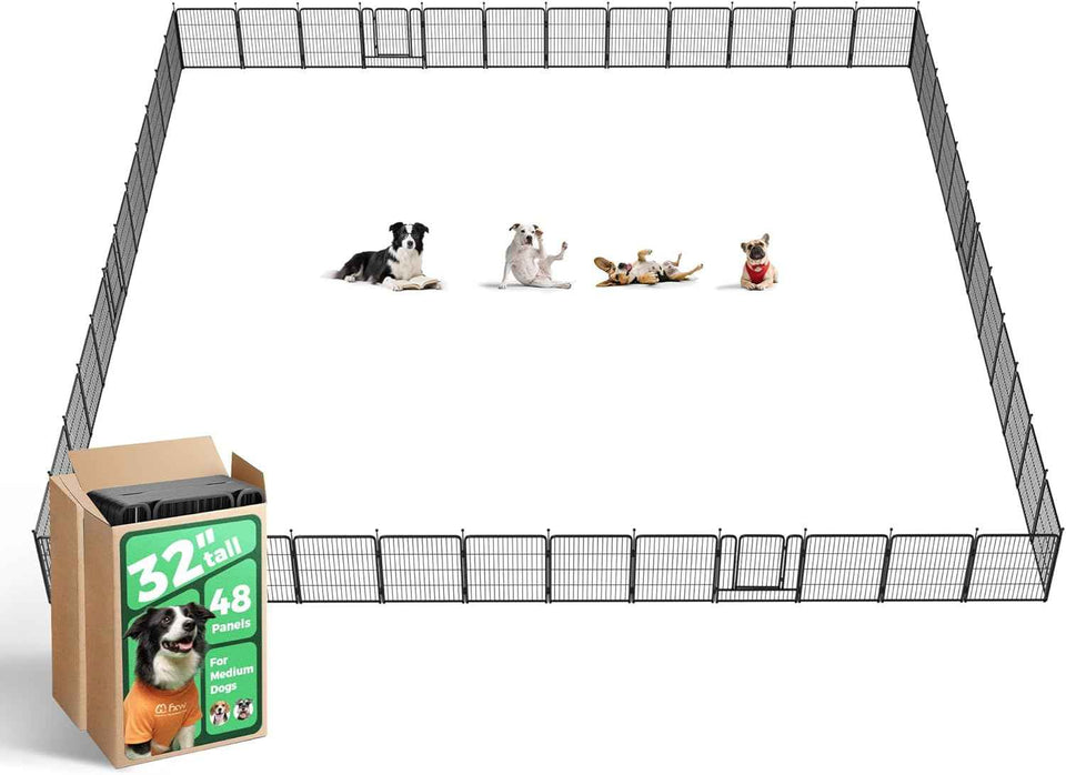 FXW Rollick Unleashed Dog Playpen for Indoor, Yard, RV Camping, 24 inch 8 Panels for Small and Puppy Dogs, Black│Patented