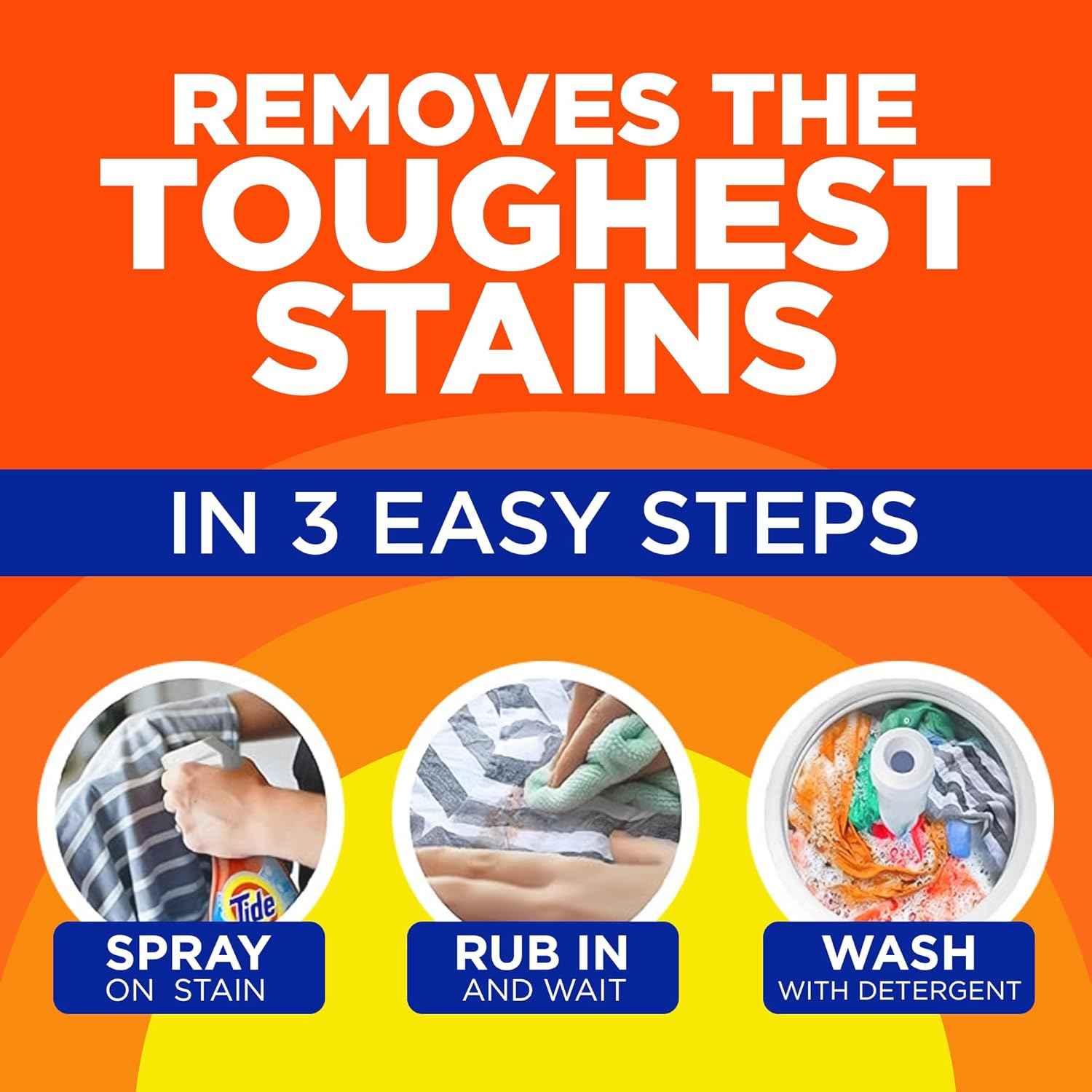 Tide Laundry Stain Remover Spray with Oxi - Tough Stain Treater for Clothes, Carpet, Upholstery, Pet Bedding