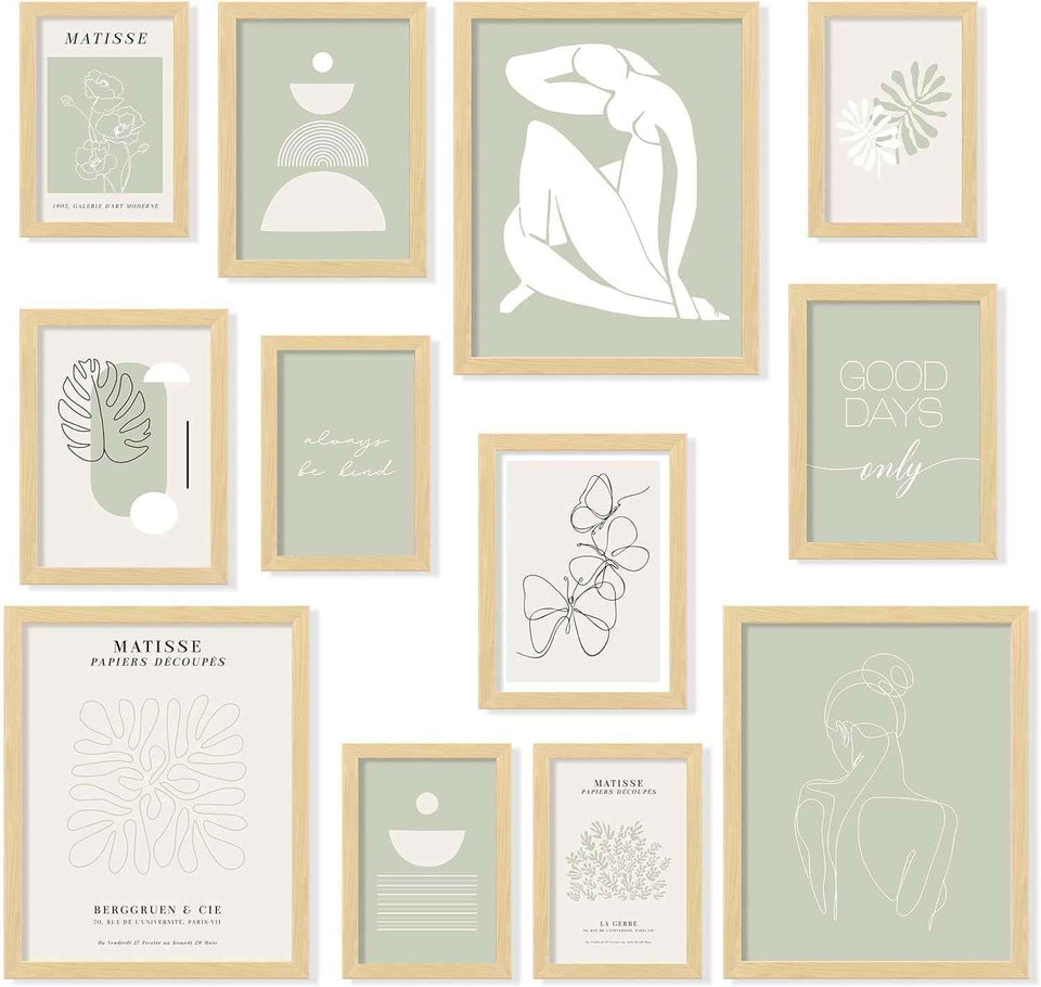 97 Decor Sage Green Room Decor Aesthetic - Sage Green Wall Decor, Sage Matisse Wall Art Prints, Green Posters Wall Collage, Pastel Aesthetic Pictures for Teen Girls Dorm Bedroom (Unframed)
