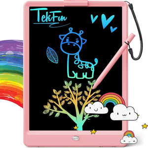 TEKFUN LCD Writing Tablet for Kids, 10-inch Coloring Drawing Pad, Mess Free Doodle Board, Easter Gifts for Girls and Toddlers, Toys for 3 4 5 6 7 8 Year Old Boys (Pink)