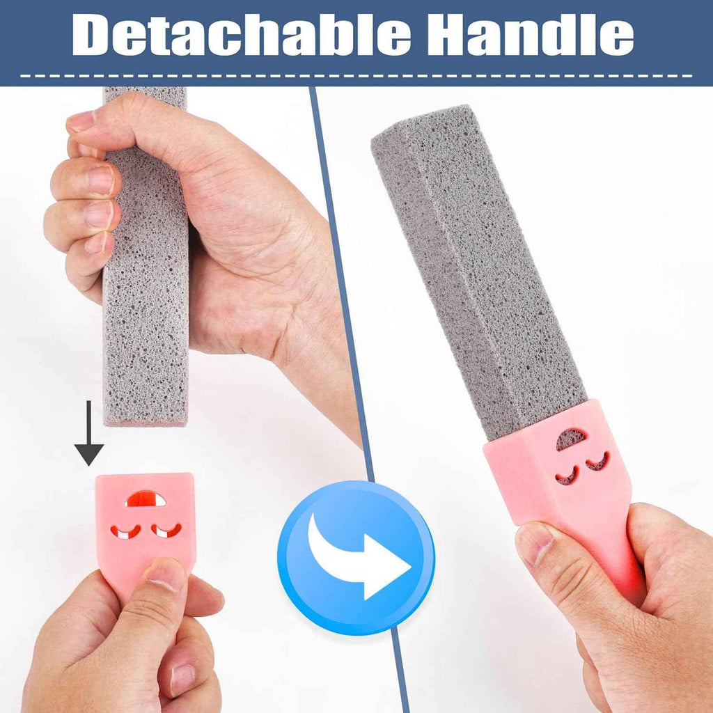 Navona 8-Pack Pumice Stone Scouring Sticks with Universal Handles - Powerful Bathroom, Kitchen, and Pool Cleaner