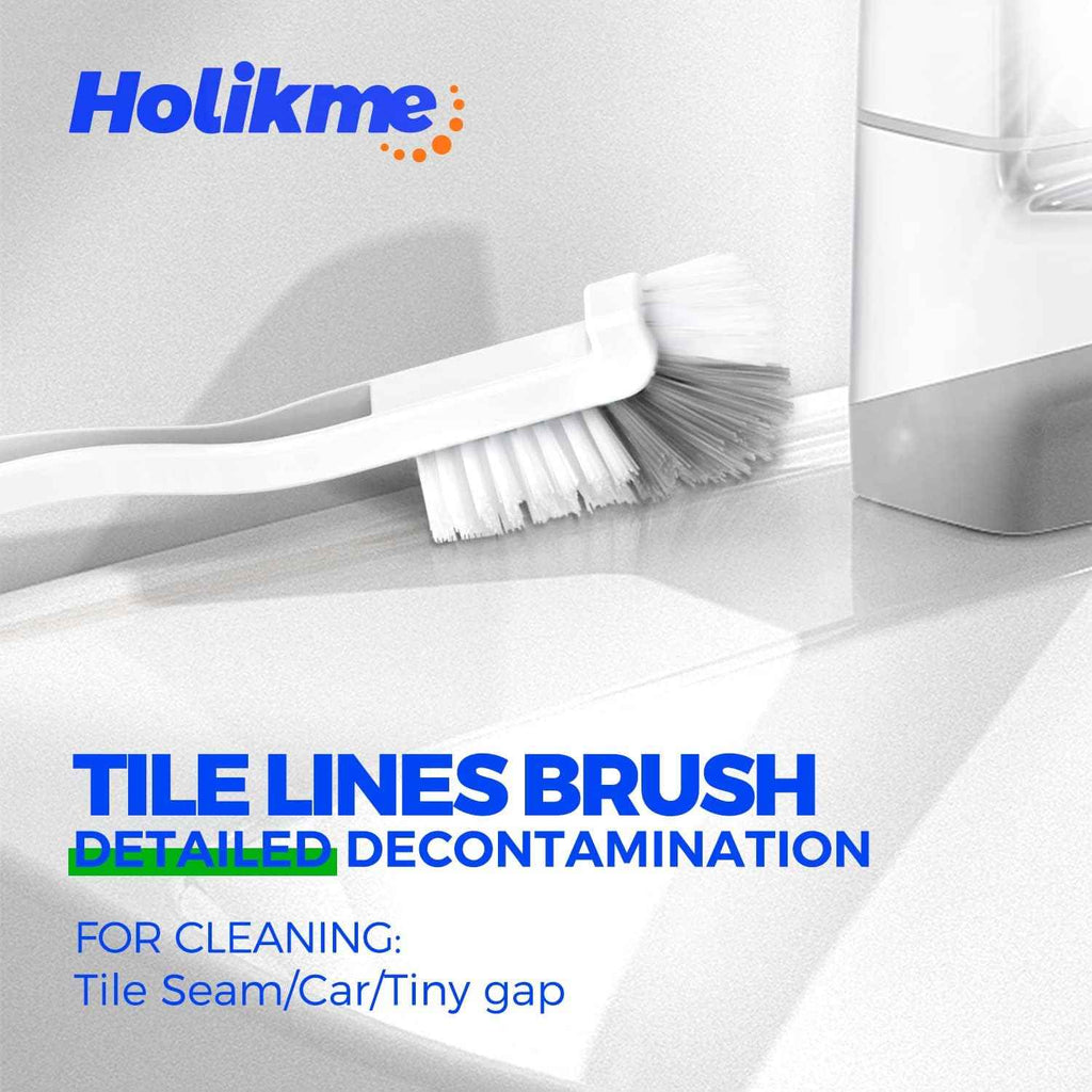 Holikme 7 Pack Deep Cleaning Brush Set with Scraper Tip for Pool Walls, Bathroom, Grout, Floor, Tub, Shower, and Kitchen Surface