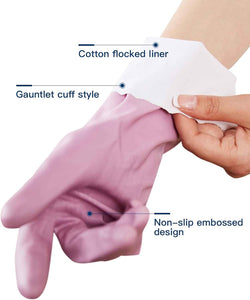 LANON 3 Pairs Reusable Non-Slip Kitchen Gloves with Cotton Liner Mauve Mist Large
