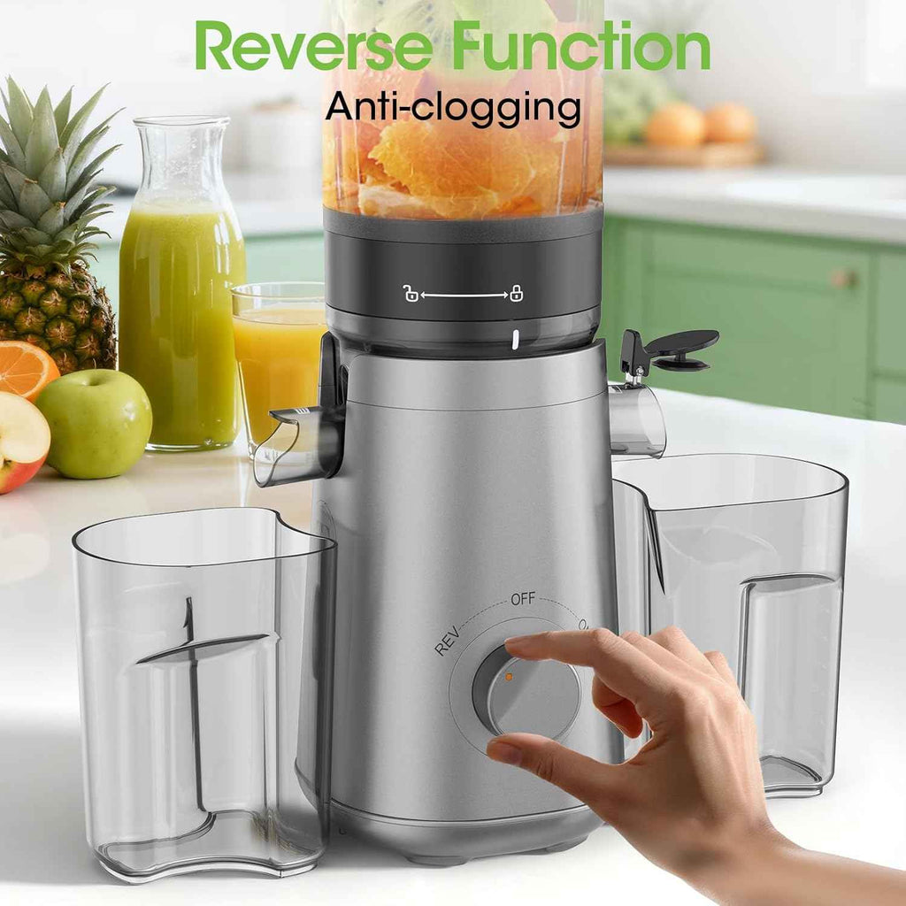 5.3" Wide Feed Chute Cold Press Juicer for Whole Vegetables & Fruits, High Juice Yield, BPA Free