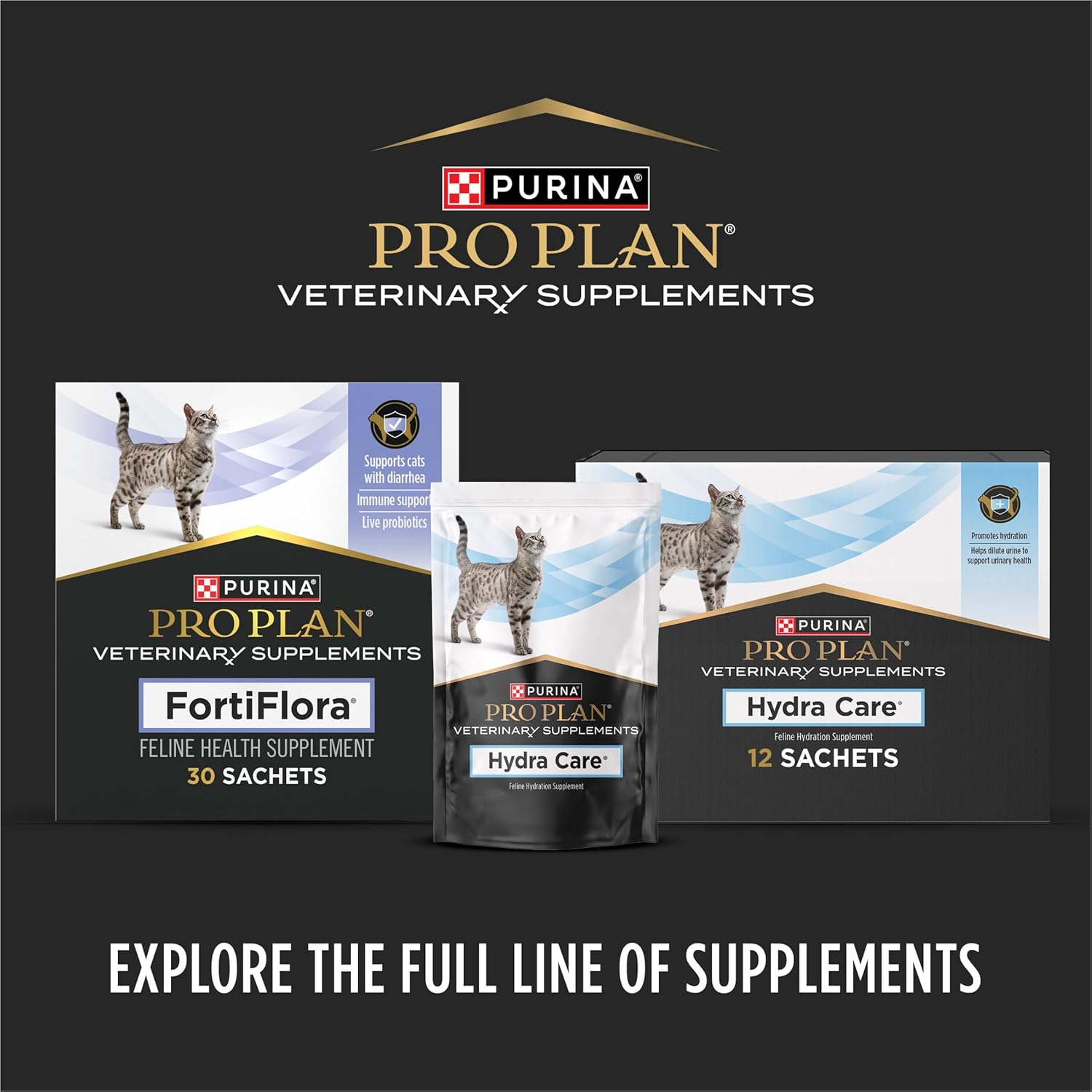 PLrina Pro Plan Veterinary Supplements FortiFlora Daily Probiotics for Cats for Digestive Gut Health and Diarrhea - 30 ct. Box