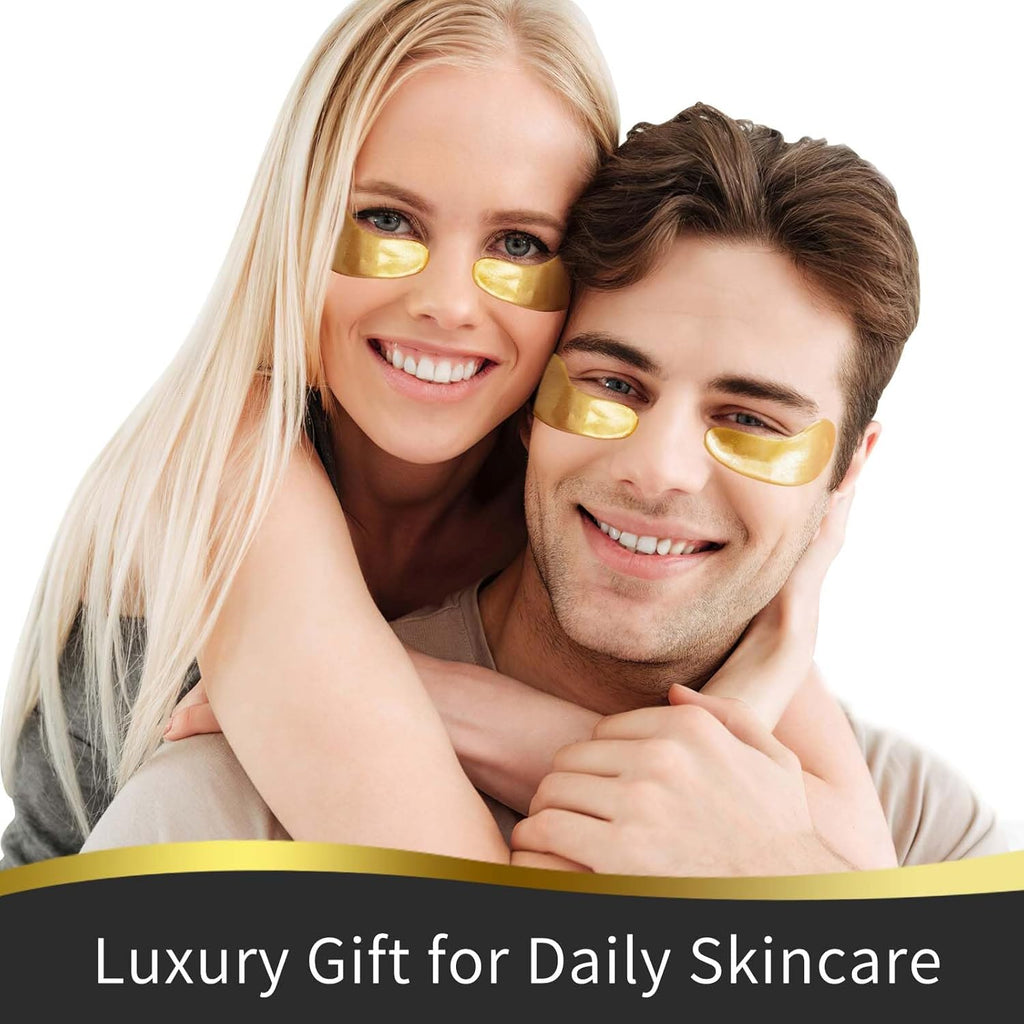 24k Gold Under Eye Patches, 40 Pairs Eye Mask for Dark Circles, Puffy Eyes