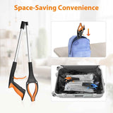 32" Grabber Reacher Tool, 2-Pack Foldable Reacher Grabber Pickup Tool with 360° Rotating Jaw & Magnet, Trash Picker Upper Grabber, Lightweight Grabbers for Seniors Heavy Duty