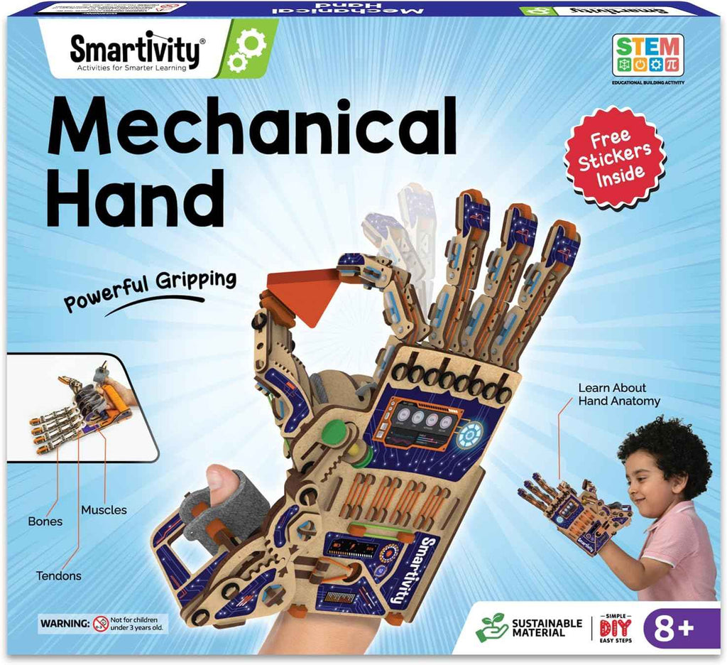 Smartivity DIY robotic mechanical hand STEM toy kit for kids aged 8-14 with clear manual and fun engagement
