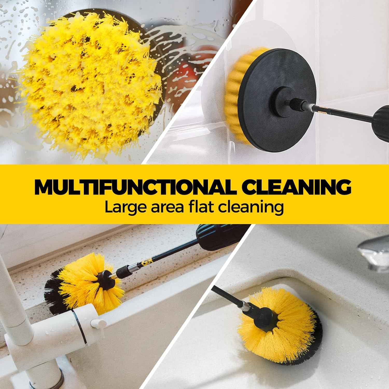 Holikme 6Pack Drill Brush Power Scrubber Cleaning Brush Extended Long Attachment Set