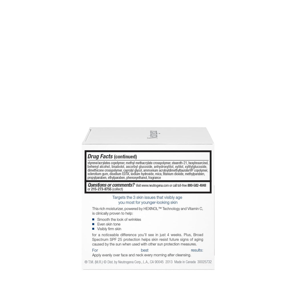 Neutrogena Triple Age Repair Face Moisturizer with Hexinol & Vitamin C, Anti-Wrinkle Cream with SPF 25, 1.7 oz for Women & Men