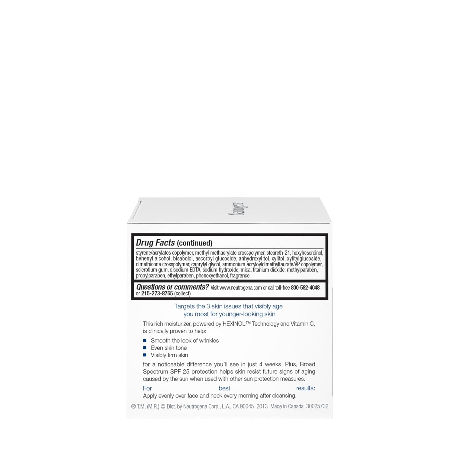 Neutrogena Triple Age Repair Face Moisturizer with Hexinol & Vitamin C, Anti-Wrinkle Cream with SPF 25, 1.7 oz for Women & Men