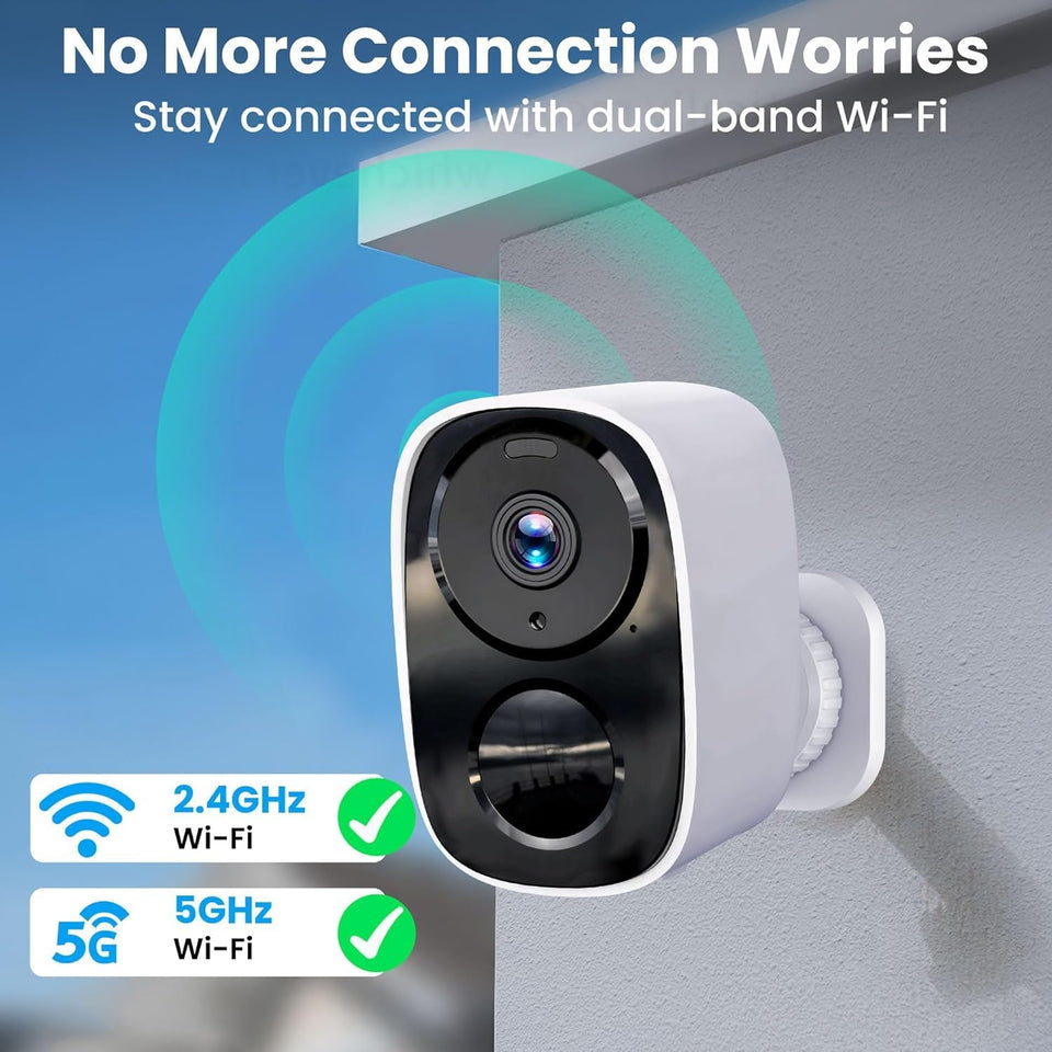 2026 Upgraded 2K Security Cameras Wireless Outdoor, Free Cloud Storage, 1-6 Months Battery Life, Waterproof, 2-Way Talk, AI Motion Detection Spotlight Siren Alarm Cameras for Home Security