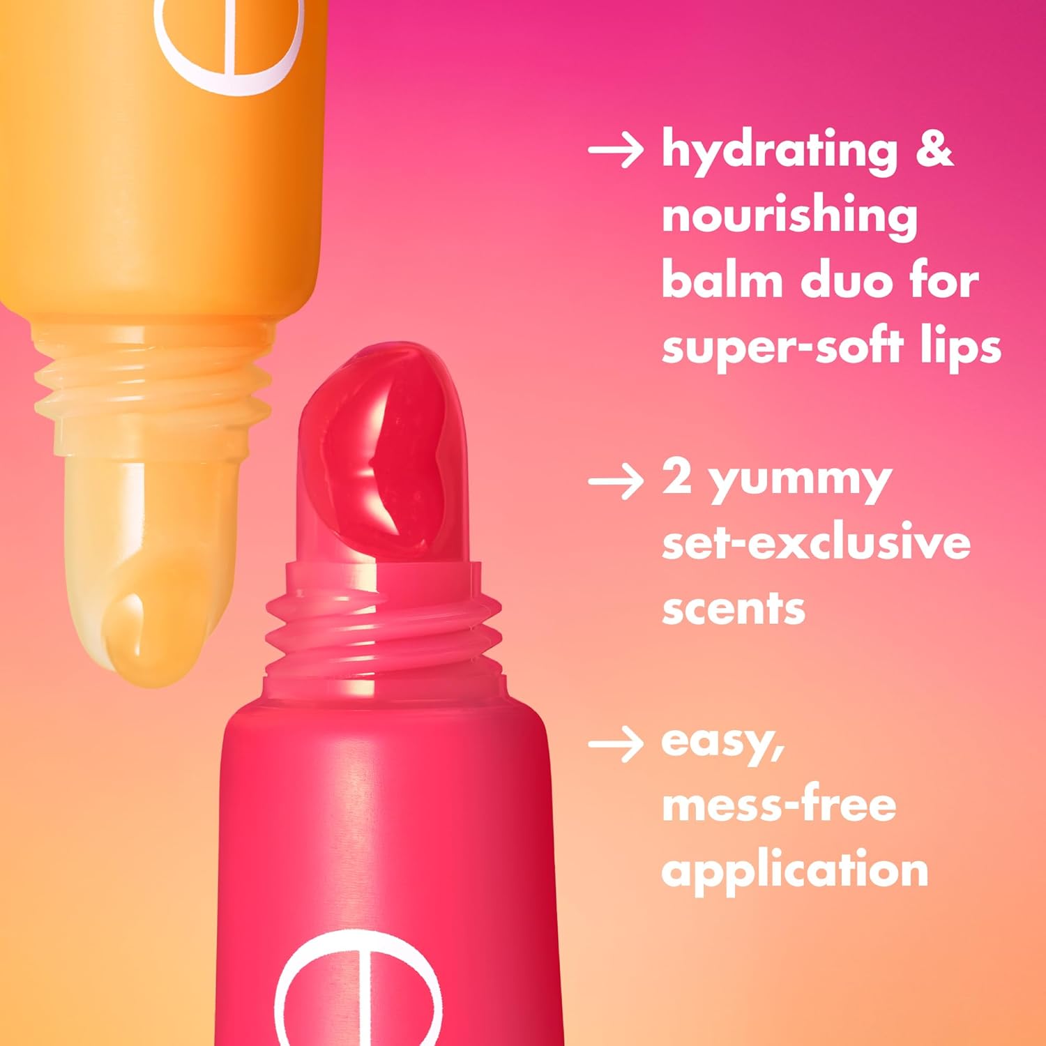 e.l.f. Squeeze Me More Lip Balm Duo, 2-Count, Mango and Watermelon, Vegan, Cruelty-Free, Hyaluronic Acid