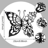 EZ4ENCE Butterfly Decoration Wall Art Boho Home Decor Hanging Appearance Metal Flower for Bedroom Living Room Wall,Black(Medium)