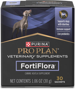 PLrina Pro Plan Veterinary Supplements FortiFlora Daily Probiotics for Dogs, Helps Digestive Gut Health and Diarrhea - 30 ct. Box