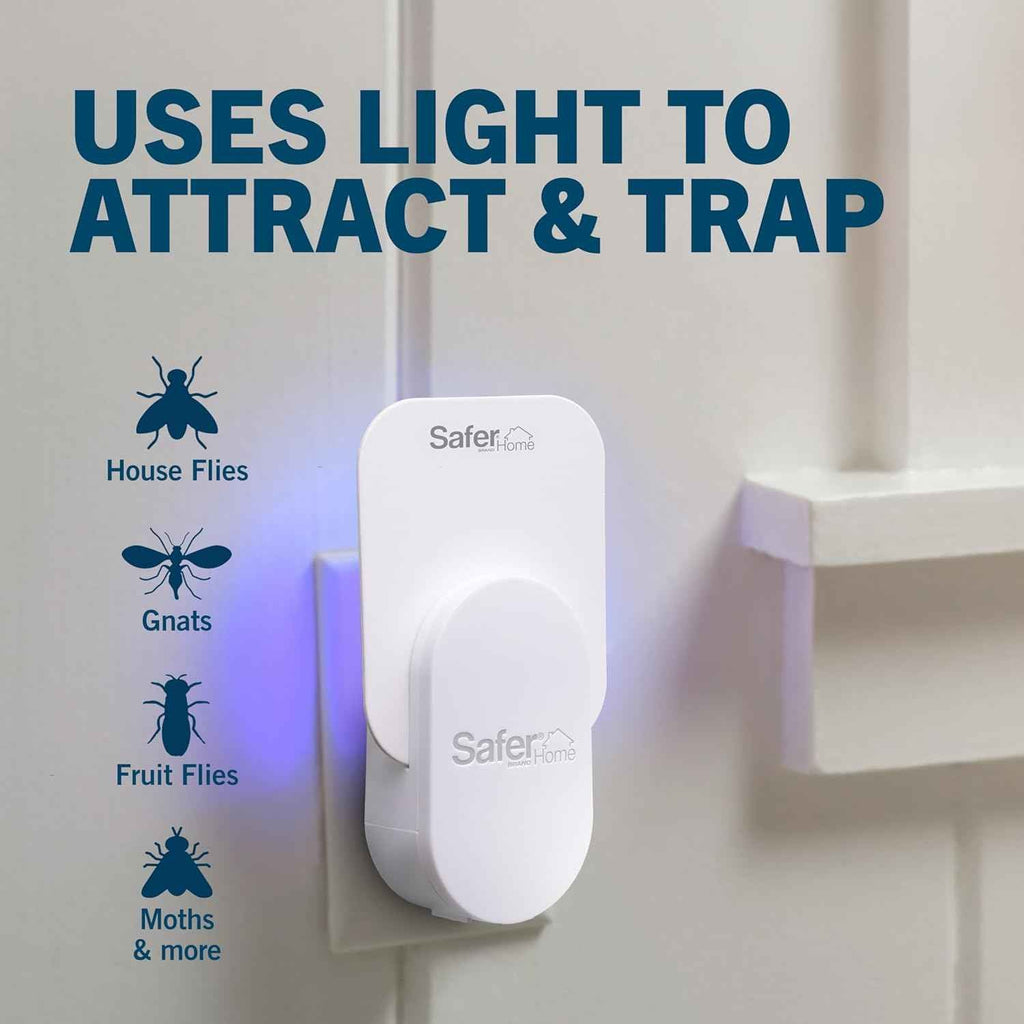 Safer Home SH502 Indoor Fly Trap for 400 Sq Ft - Style: Plug-In Device + 2 Glue Cards