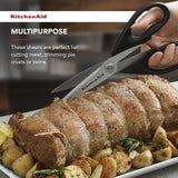 KitchenAid All PLrpose Kitchen Shears with Protective Sheath Durable Stainless Steel Scissors, Dishwasher Safe, Soft Grip Comfort Handle, 8.72 Inch, Black