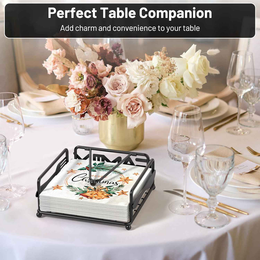 Elegant Rustic Iron Napkin Holder for Kitchen Dining Room Decor