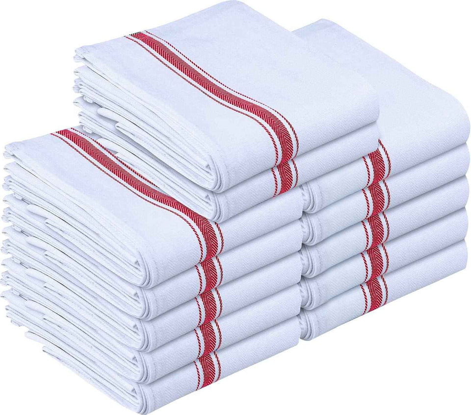 Utopia Towels Blue Dish Towels [12 Pack - 15 x 25 Inches] 100% Ring Spun Cotton Highly Absorbent & Reusable Cleaning Bar, Tea, Kitchen and Dishcloths Set - 200 GSM