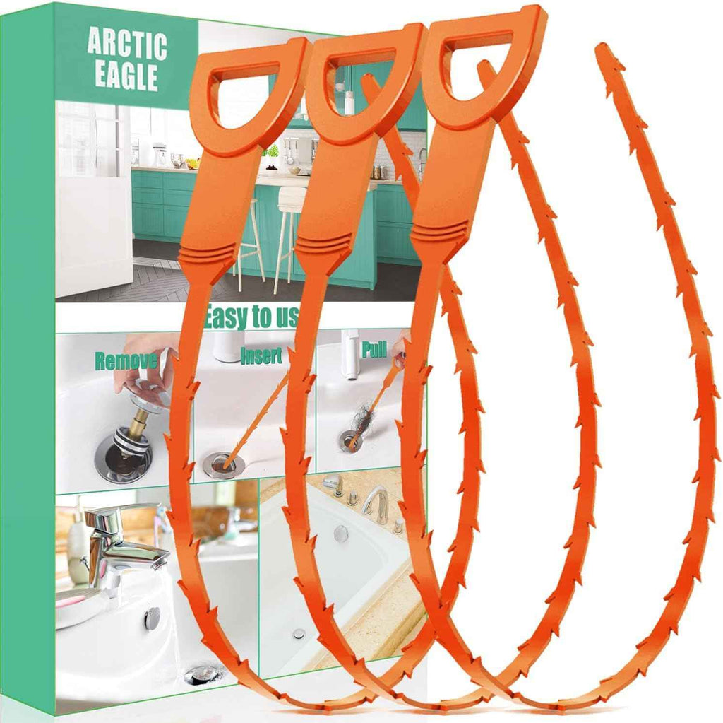 polypropylene shower unclogger tool 3 pack with 20 inch long-lasting drain snake